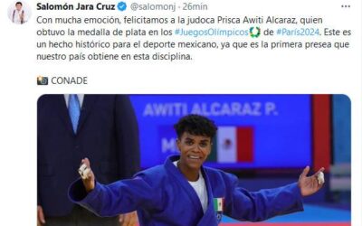 Plata para México en Judo; segunda medalla en esta olimpiada, y la 75 en sus participaciones