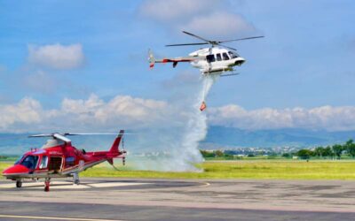 Suma Gobierno del Estado helicóptero equipado con sistema Fire Attack para el combate de incendios forestales