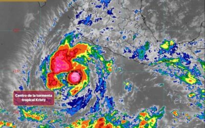 La circulación del ciclón tropical Kristy ocasionará lluvias fuertes a muy fuertes en el occidente de México