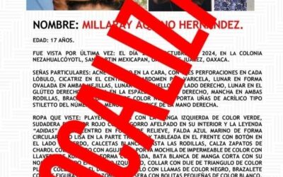 Localiza Fiscalía a joven desaparecida en Oaxaca