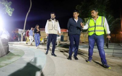 Supervisa Gobernador de Oaxaca trabajos de mejoramiento en el Paseo Juárez el Llano