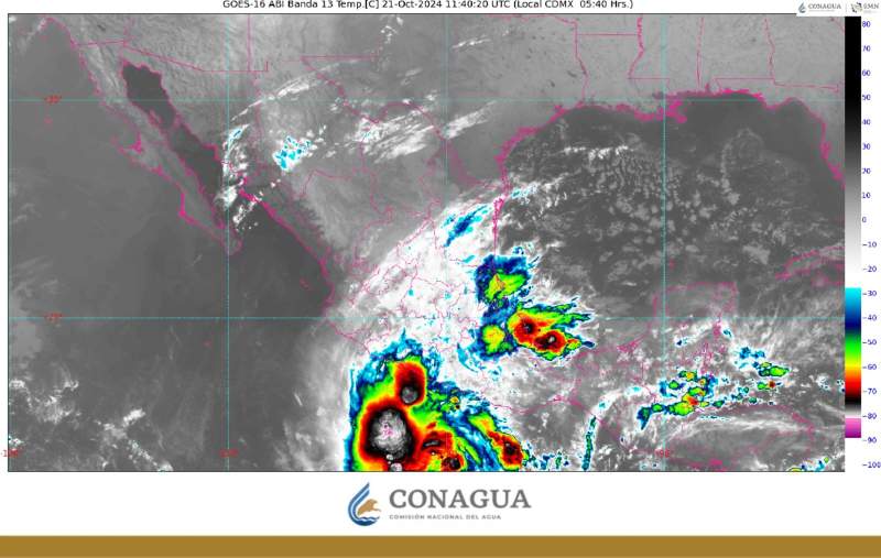 Temporal de lluvias intensas a torrenciales en el oriente, sur y sureste del territorio nacional