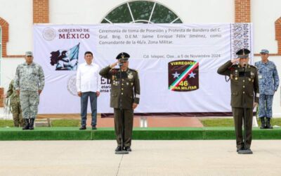 Asiste Salomón Jara a toma de posesión del Comandante interino de la 46 Zona Militar de Ciudad Ixtepec