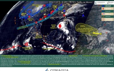 Durante este día, el frente frío No. 8 se desplazará sobre el noroeste y norte de México