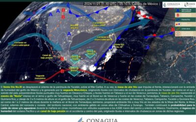 Se pronostican lluvias fuertes a muy fuertes en el sureste mexicano