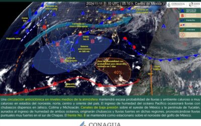 Se pronostican lluvias puntuales muy fuertes en el sur de Chiapas