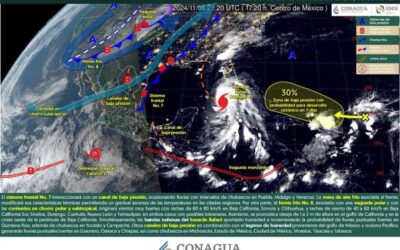 Clima: Se pronostican lluvias puntuales fuertes en regiones de Guerrero, Oaxaca, Chiapas y Quintana Roo