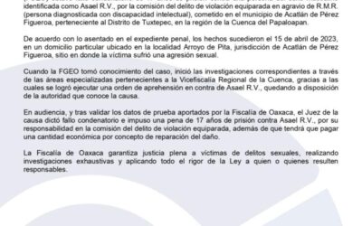 Violo a persona con discapacidad en la Cuenca, Fiscalía logra lo sentencien a 17 años de prisión