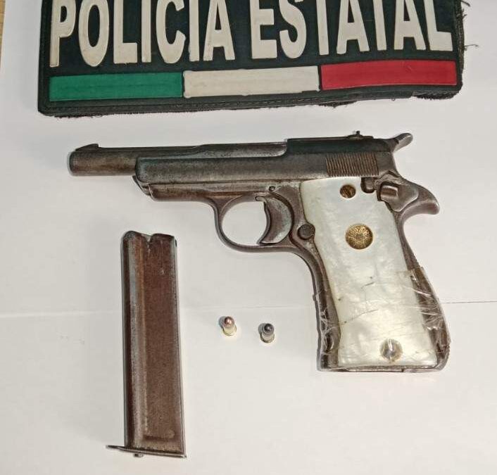Detiene Policía Estatal a persona que portaba arma de fuego sin licencia