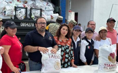 Diputadas y diputados locales apoyan en trabajos de limpieza, remoción de escombros y retiro de árboles en comunidades afectadas por el huracán “Erick”