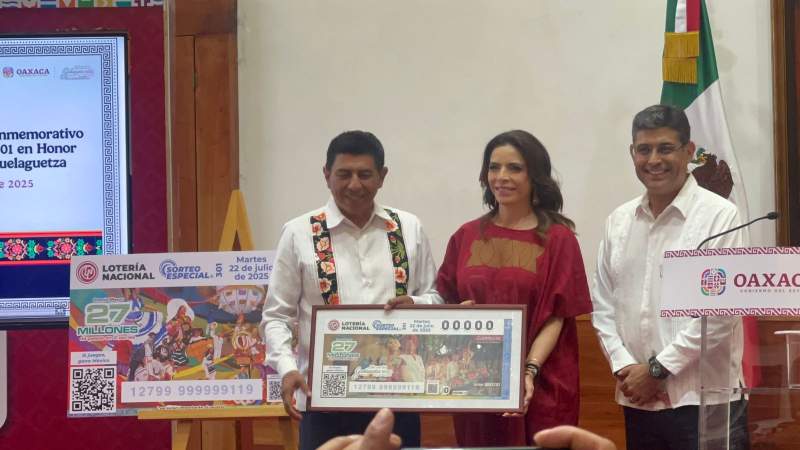Habrá Billete de la Lotería Nacional alusiva a la Guelaguetza