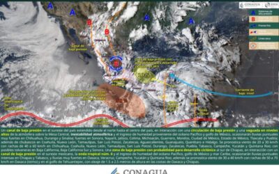 Pronostican lluvias intensas en el sureste de México por sistema con potencial ciclónico