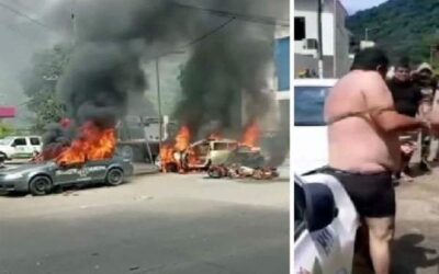 Atacan a agentes y queman patrullas en Tezonapa, Veracruz