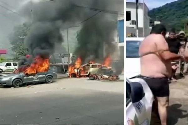 Atacan a agentes y queman patrullas en Tezonapa, Veracruz