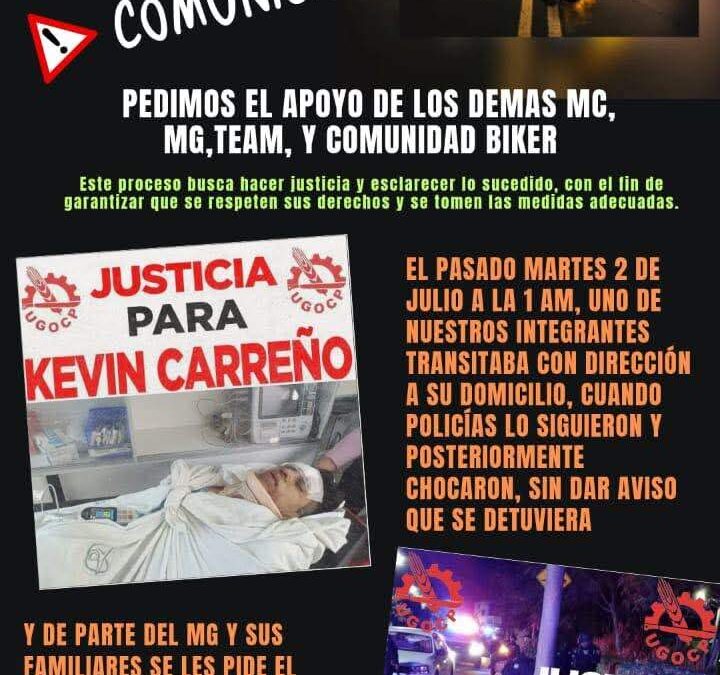Exigen Biker justicia para joven atropellado por policías municipales de Ray Chagoya