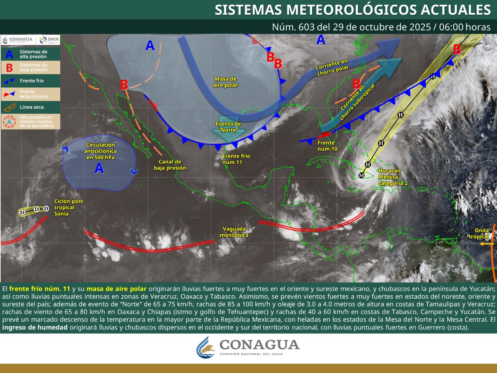 LLUVIAS PUNTUALES INTENSAS EN ZONAS DE VERACRUZ, OAXACA Y TABASCO