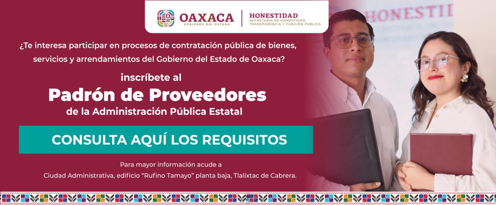 A partir de febrero, el Padrón de Proveedores de la Administración Pública Estatal será administrado por la Secretaría de Honestidad