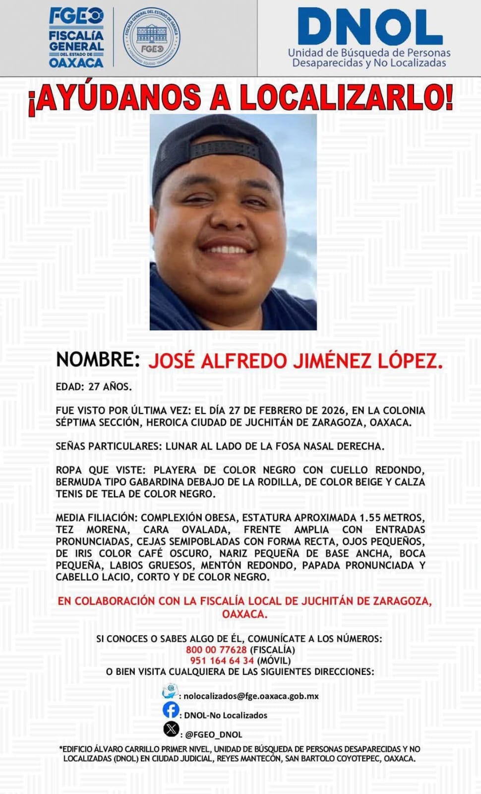 Fue levantado el 27 de febrero en Juchitán, hoy lo localizan sin vida