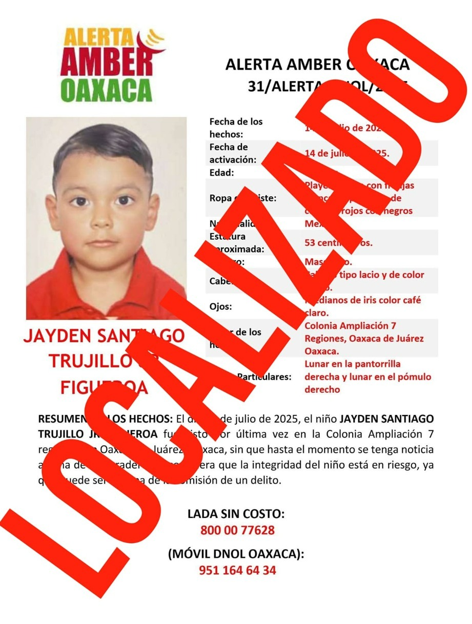 Recupera FGEO a niño con reporte de no localización y logra su reunificación familiar