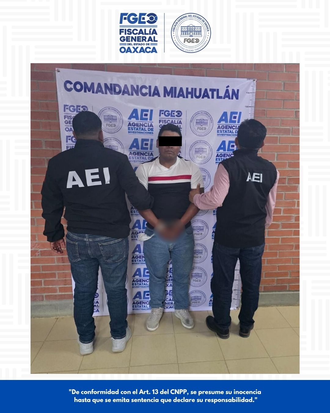 Fiscalía de Oaxaca obtiene vinculación a proceso y prisión contra imputado por violación cometida en Miahuatlán