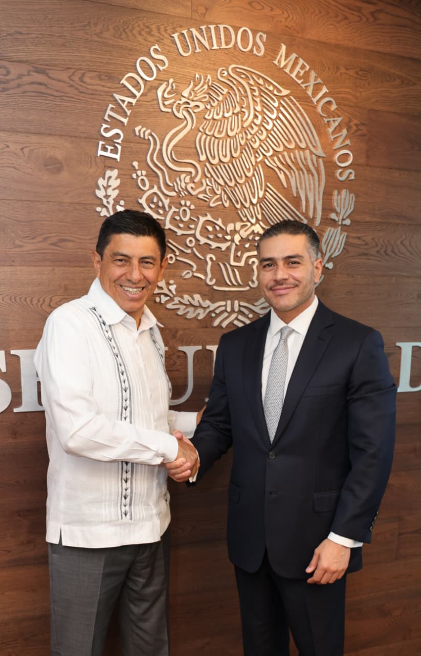 Harfuch y Salomón Jara evalúan y dan seguimiento a trabajos de seguridad en Oaxaca