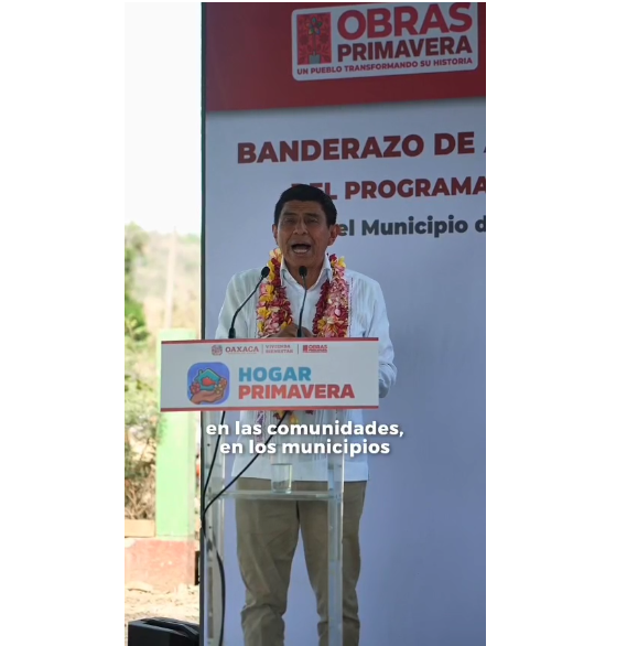 Inicia Salomón Jara con "Hogar Primavera" en Santiago Jamiltepec
