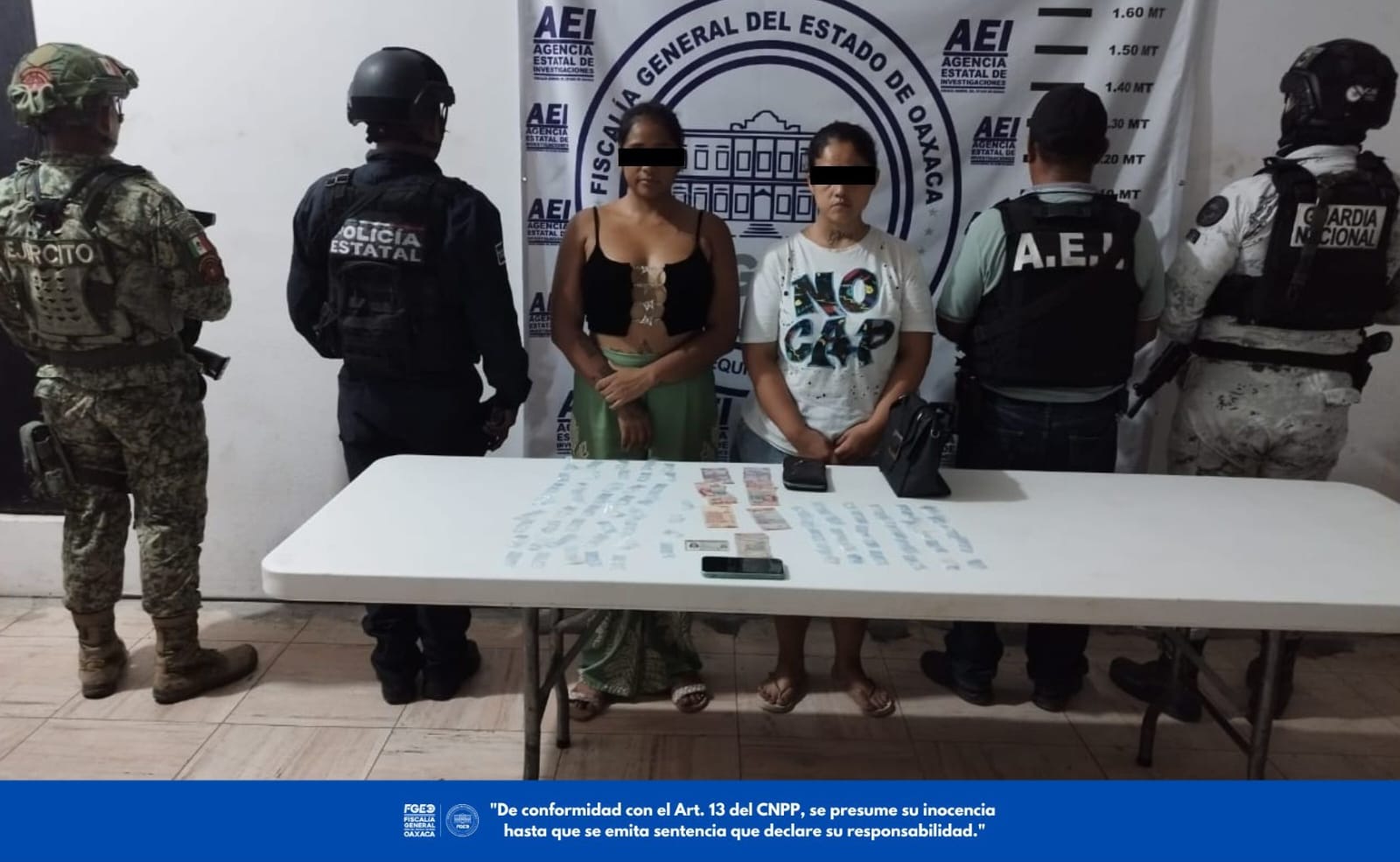 Fiscalía de Oaxaca detiene en flagrancia a dos personas por probable delito contra la salud en la región de la Costa