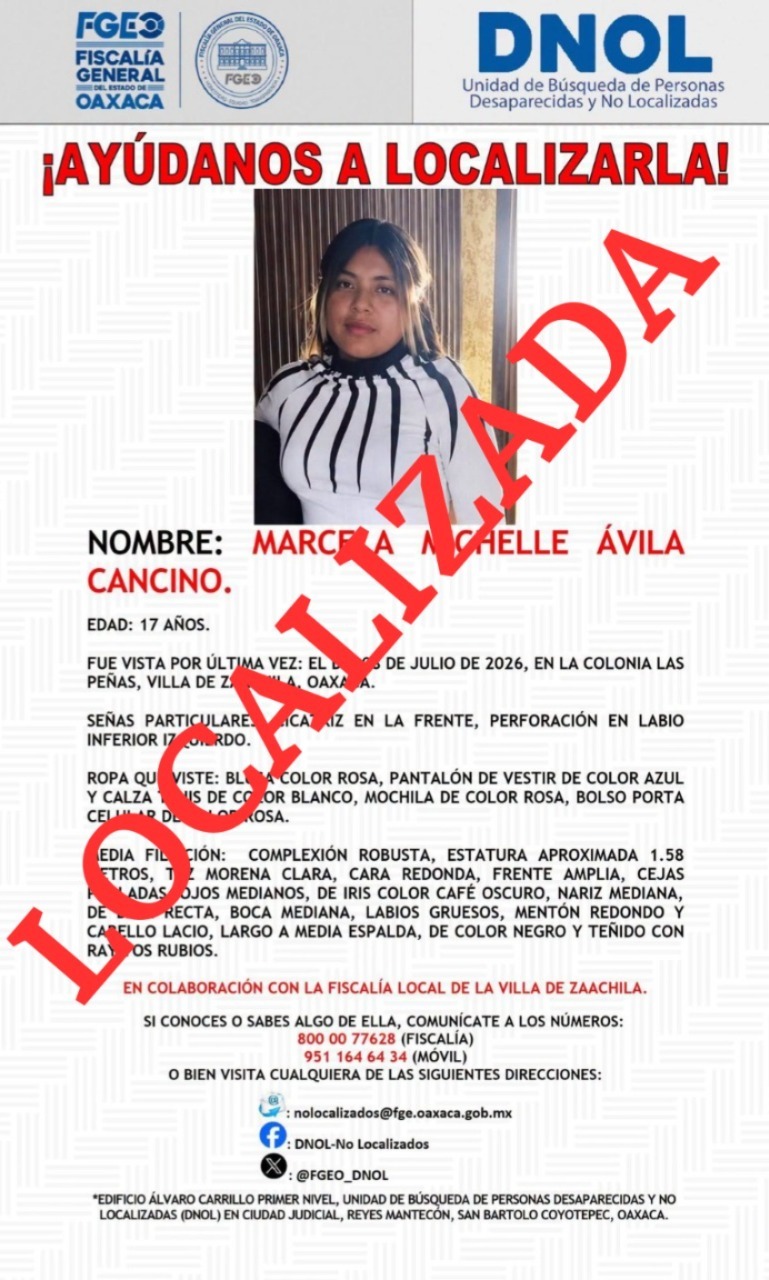 𝗨bica policía vial estatal a una adolescente reportada como NO LOCALIZADA