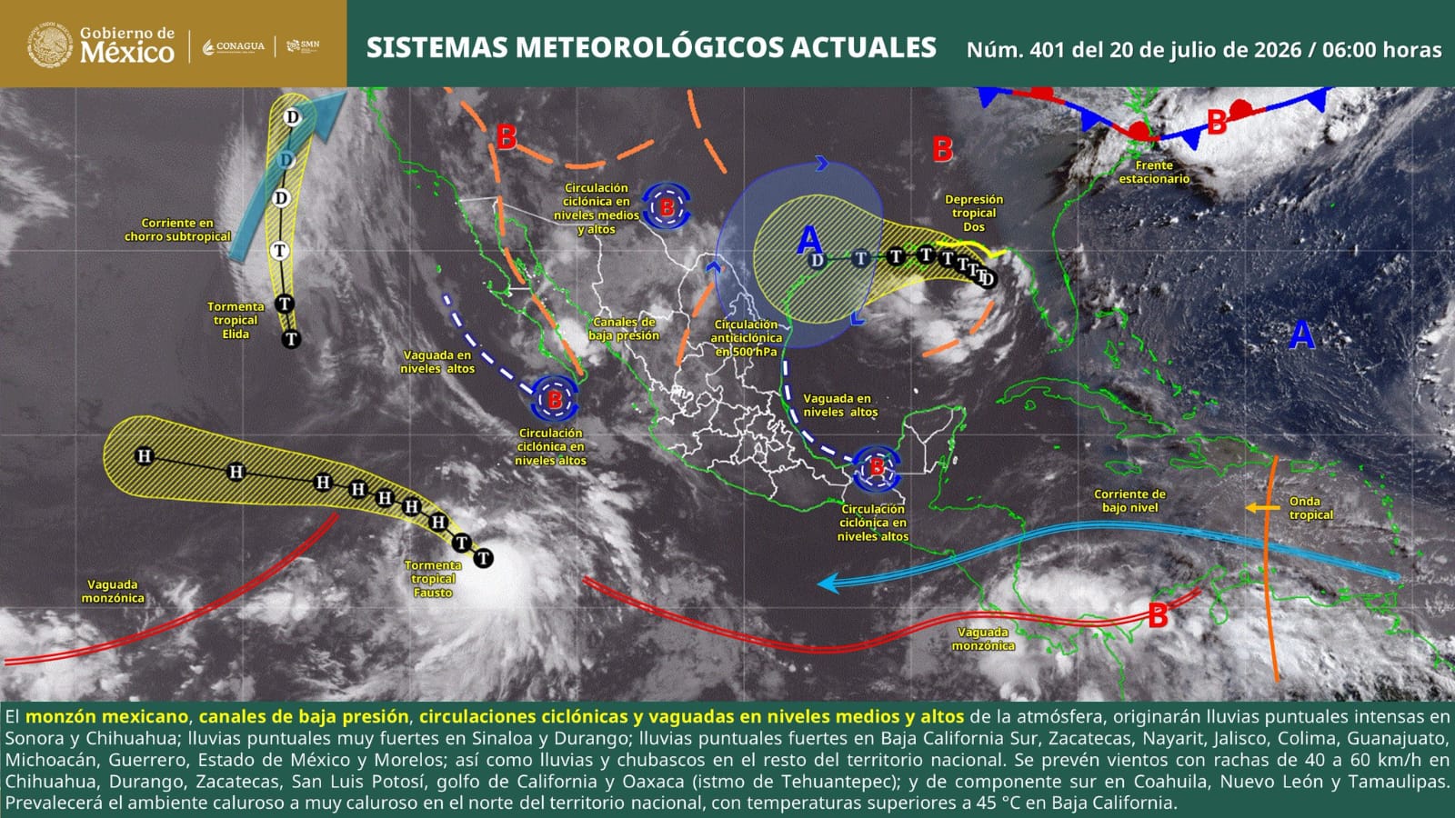 LLUVIAS PUNTUALES MUY FUERTES EN JALISCO, COLIMA, MICHOACÁN Y GUERRERO