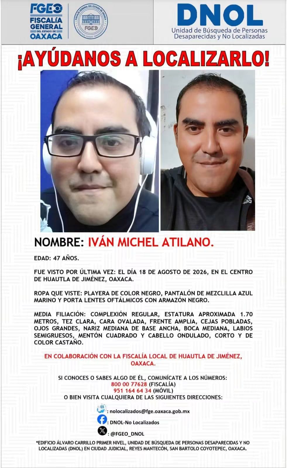 Desaparece comunicador en Oaxaca, familiares de Michel Atilano piden apoyo para su localización