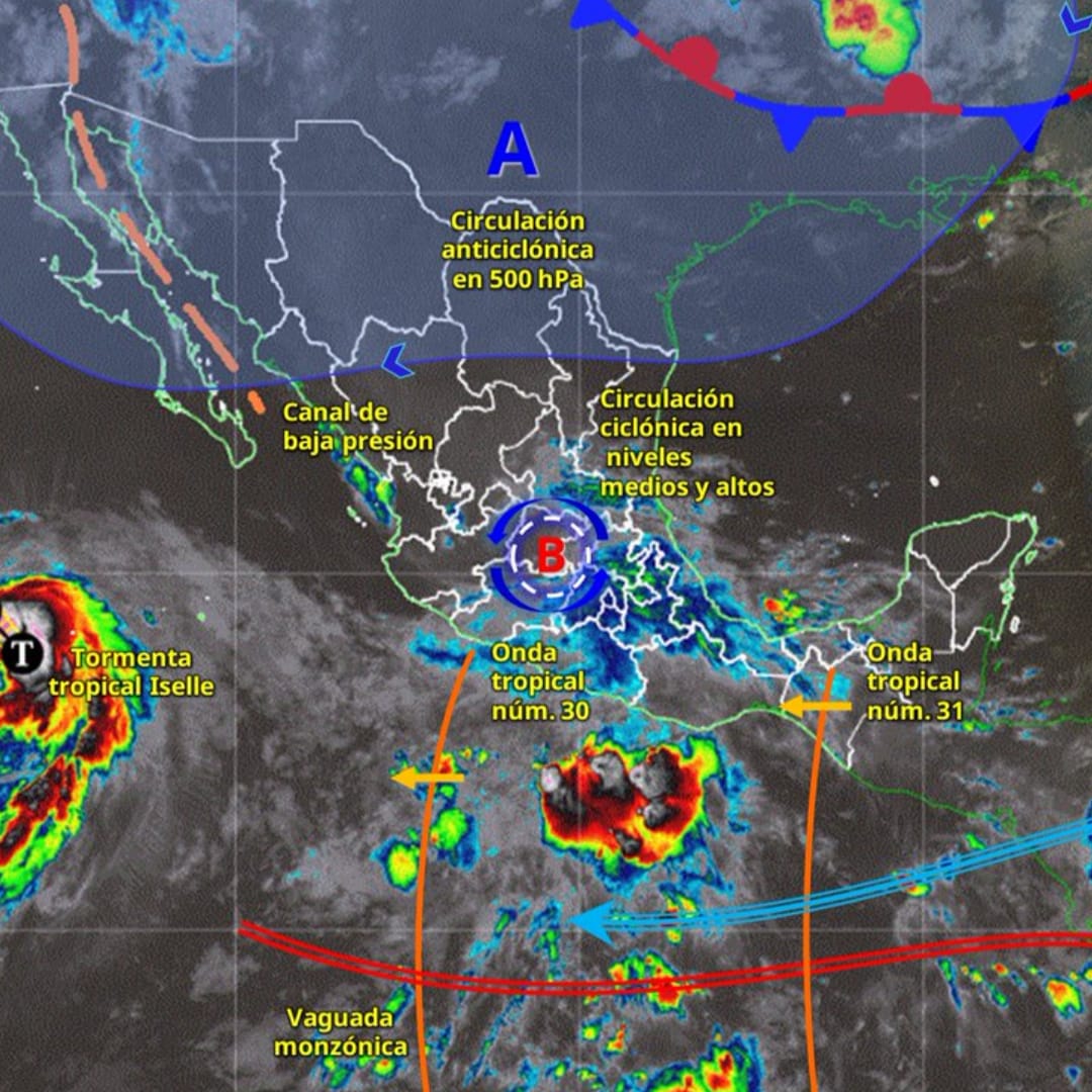 PRONÓSTICO DE LLUVIAS PUNTUALES MUY FUERTES EN NAYARIT, JALISCO, COLIMA Y MICHOACÁN
