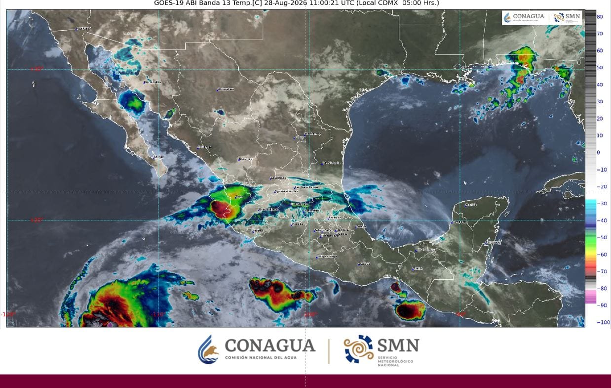 SE PREVÉN LLUVIAS PUNTUALES INTENSAS EN ZONAS DE GUERRERO; Y PUNTUALES MUY FUERTES EN SONORA, JALISCO, COLIMA, MICHOACÁN, PUEBLA, VERACRUZ, OAXACA, CHIAPAS, CAMPECHE Y YUCATÁN